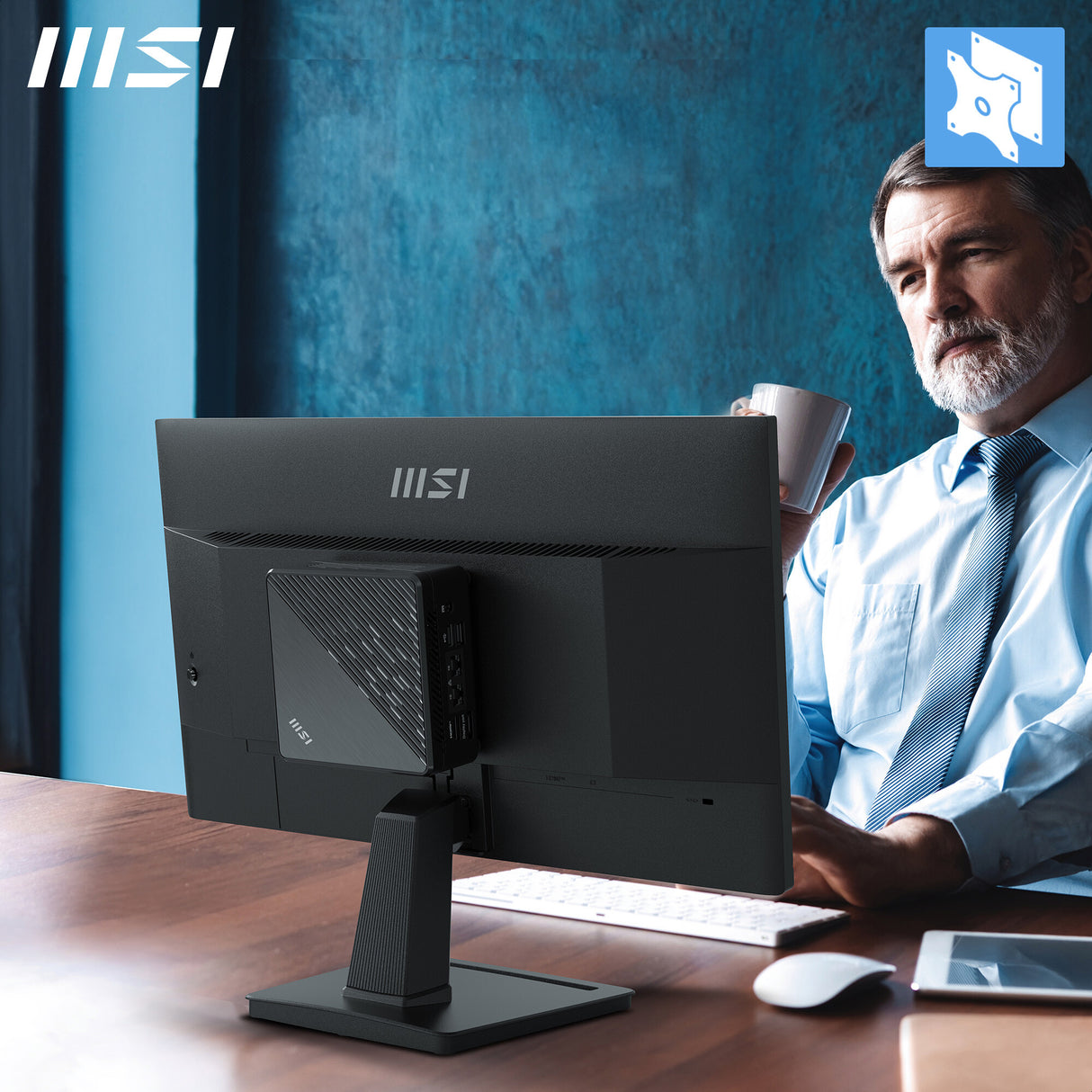 MSI Pro MP225V 21.45 Inch Monitor, FHD (1920 x 1080), 100Hz, VA, 1ms, 1x HDMI 1.4b, 1x D-Sub(VGA), Anti-Glare, Anti-Flicker, Less Blue light, TÜV Certified, VESA, Kensington, Black