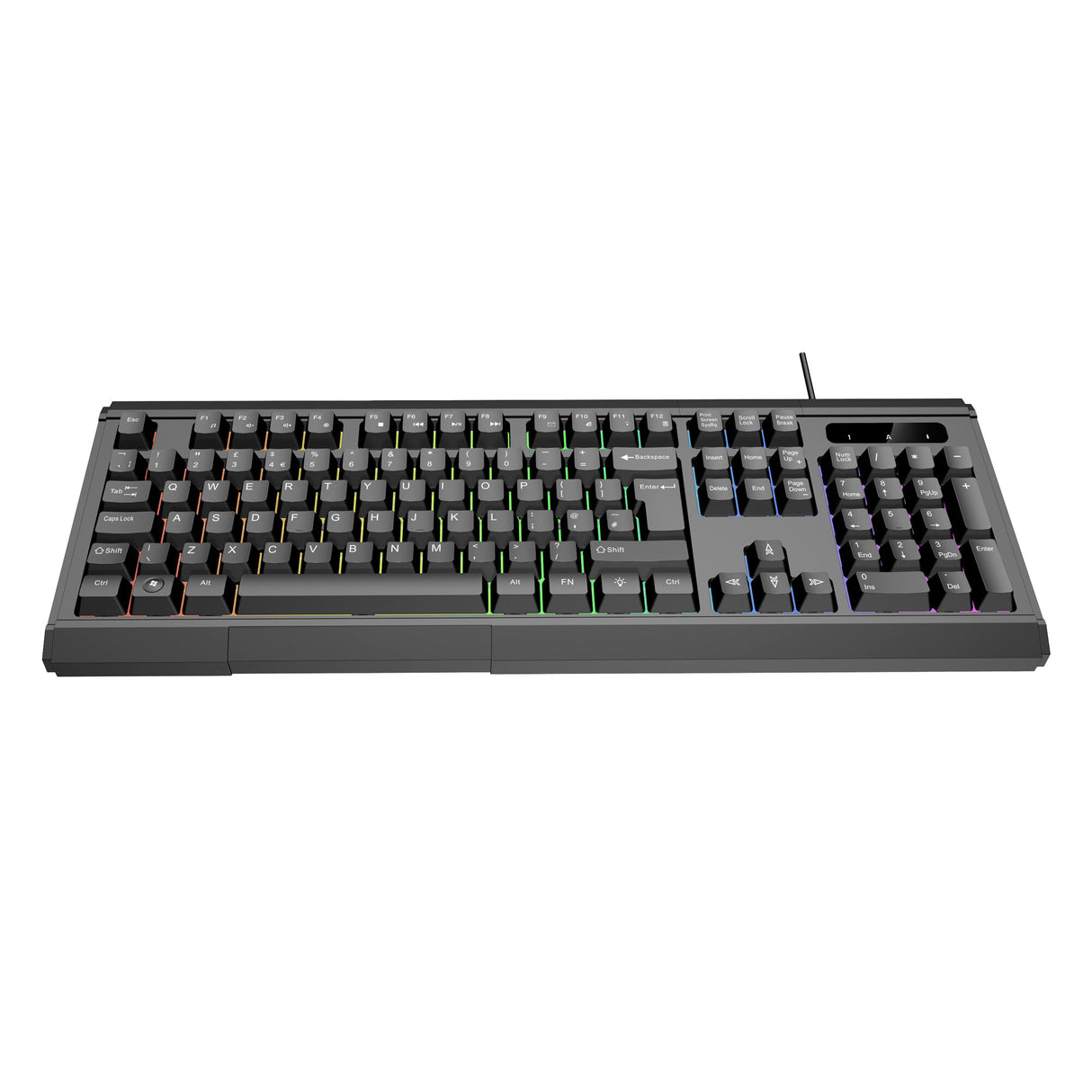 VIDA GAMER BLK 4IN1 USB KB MS HS KIT keyboard Mouse included Gaming QWERTY UK English Black