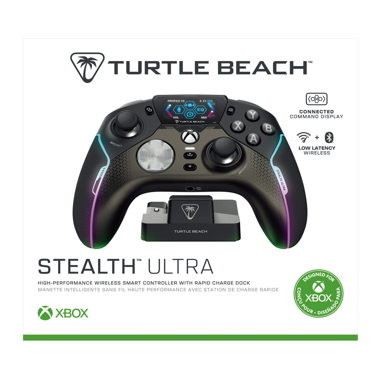 Turtle Beach Stealth Ultra Wireless High Performance Gaming Controller with Rapid Charge Dock, Adjustable Triggers and Command Display. Officially Licensed for Xbox Series X orS, Xbox One and PC