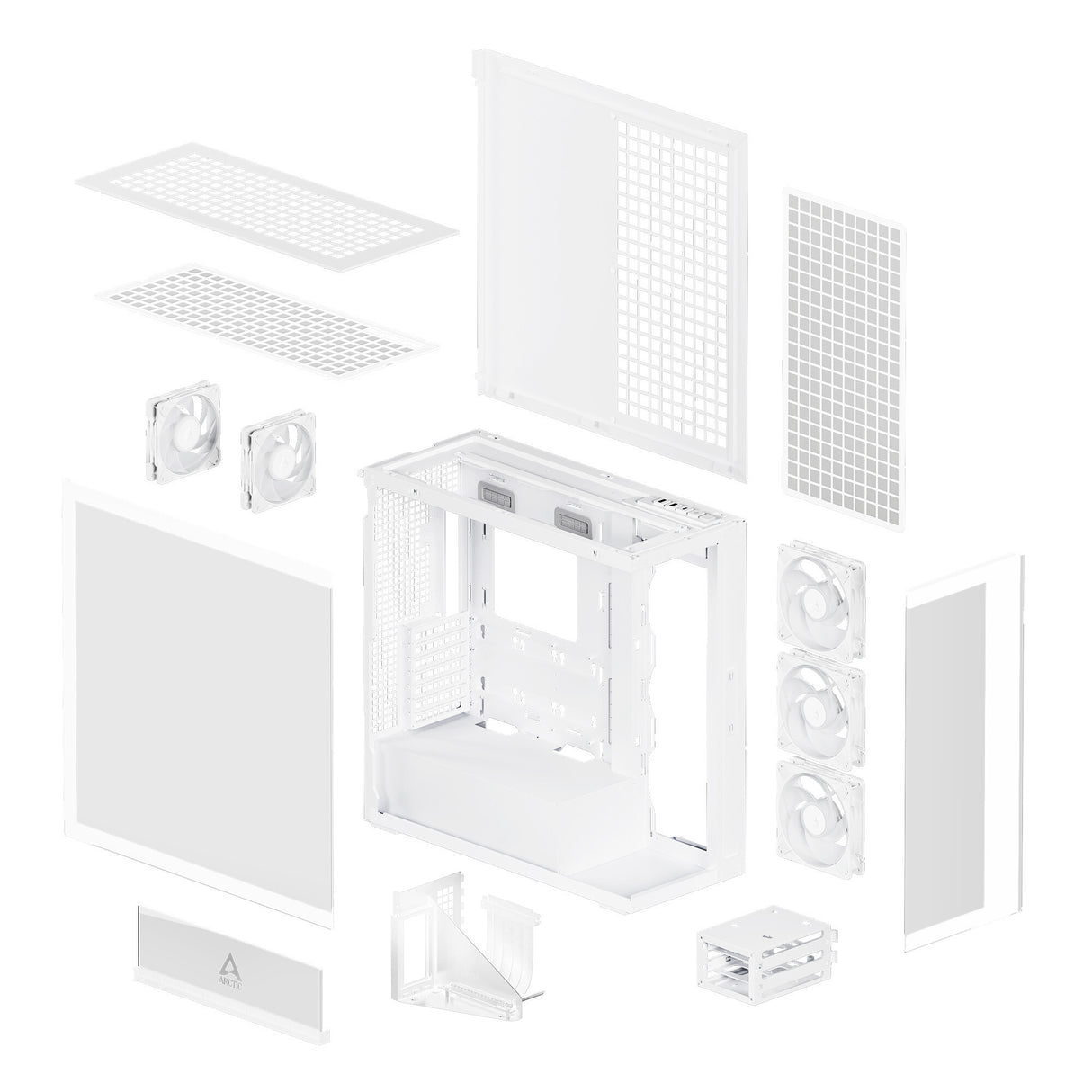 ARCTIC Xtender VG (White) Premium E-ATX PC Case with Vertical GPU Mounting