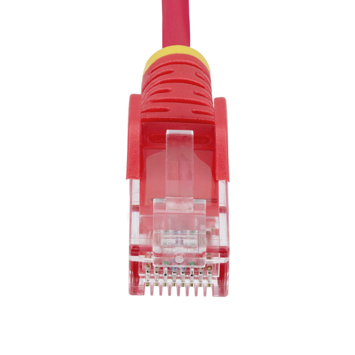 StarTech.com 25cm Red Slim CAT6 Ethernet Cable, Snagless, 100W PoE, UTP, LSZH, 28AWG Pure Bare Copper Wire, Slim RJ45 Network Patch Cord w/Strain Reliefs, Fluke Tested