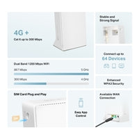 Mercusys MB230-4G 4G+ Cat6 AC1200 Wireless Dual Band Gigabit Router