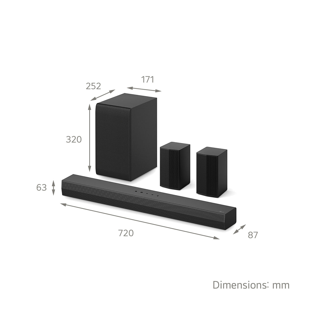 LG US40TR.DGBRLLK soundbar speaker Black 4.1 channels 400 W
