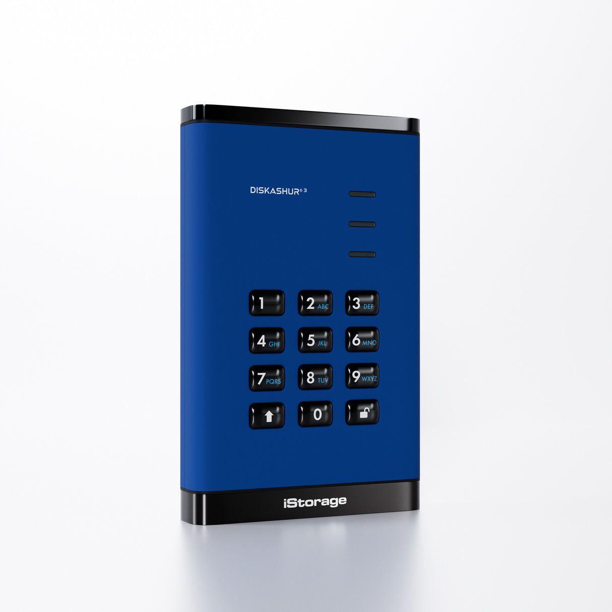 iStorage diskAshur³ 500GB Blue | Secure Portable Hard Drive | FIPS 140-3 Level 3 Complaint |Common Criteria EAL 5+ | PIN protected | AES-XTS 256-bit hardware encryption | GDPR, TAA Compliant | Dust/Water Resistant |