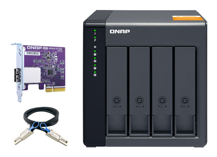 QNAP TL-D400S storage drive enclosure HDD/SSD enclosure Black, Grey 2.5/3.5"