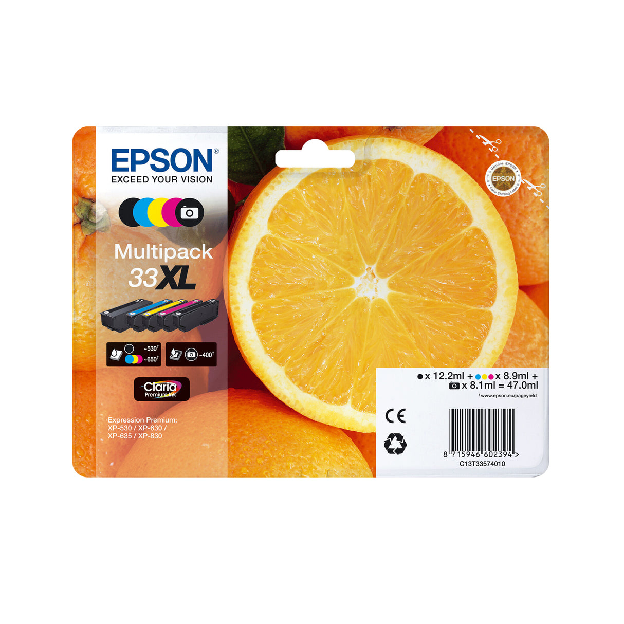 Epson Oranges 33XL Claria Premium Multipack 5-colours Ink