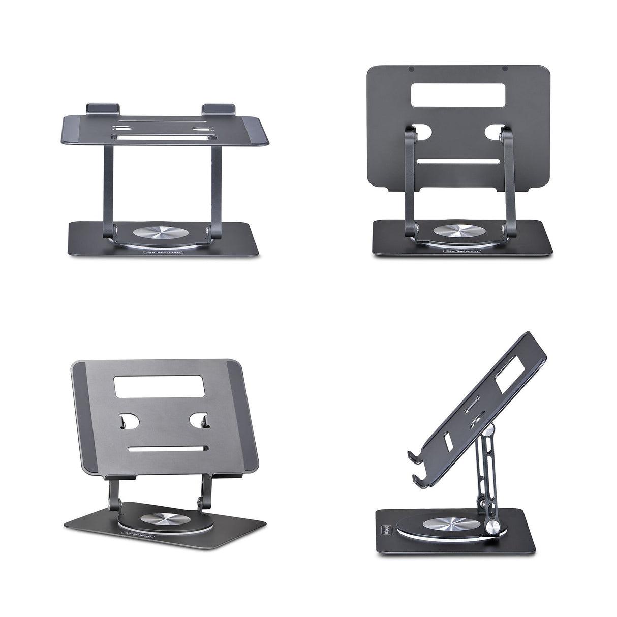 StarTech.com Rotating Laptop Stand, 360 Swivel, Ergonomic Desk Riser for Computer, Elevated Tray w/ Adjustable Tilt, Max 11lb/5kg, Aluminum Build, Portable Design