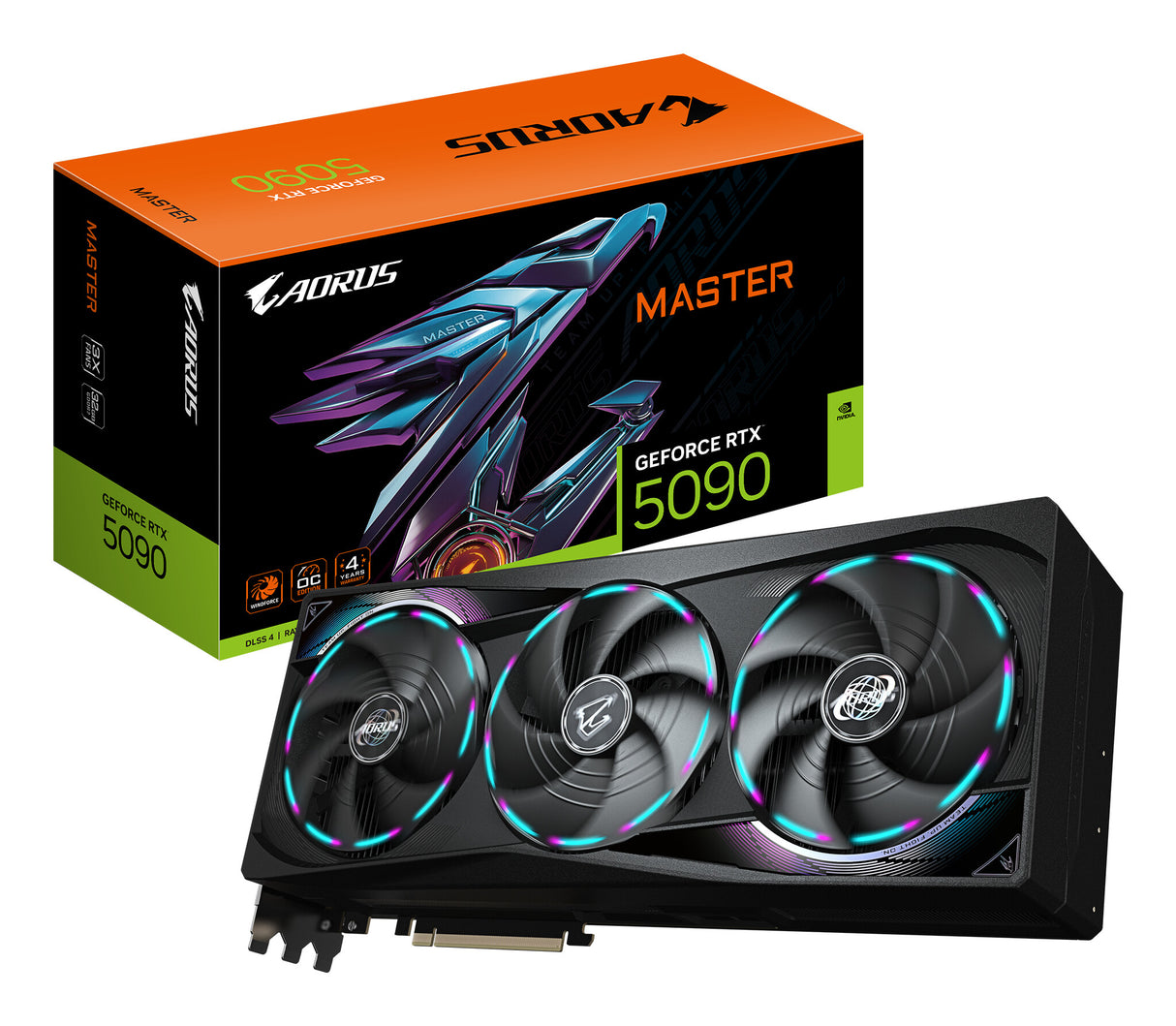 GIGABYTE AORUS GeForce RTX 5090 MASTER 32G Graphics Card - 32GB GDDR7, 512bit, PCI-E 5.0, 2655MHz Core Clock, 3 x DP 2.1a, 1 x HDMI 2.1b, GV-N5090AORUS M-32GD