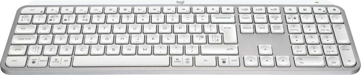 Logitech 920-011585 keyboard Universal RF Wireless + Bluetooth QWERTY UK English Aluminium, White