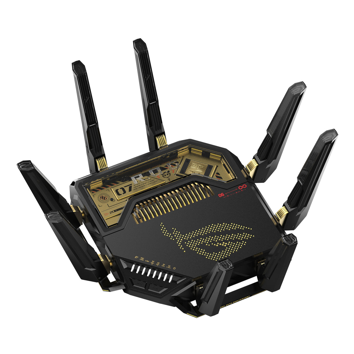 ASUS ROG Rapture GT-BE98 wireless router 10 Gigabit Ethernet Quad-band (2.4 GHz / 5 GHz-1 / 5 GHz-2 / 6 GHz) Black