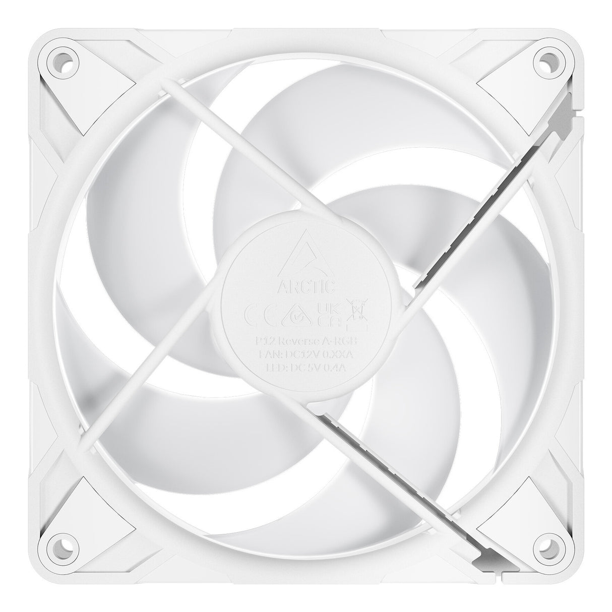 ARCTIC Freezer P12 Pro Reverse A-RGB (White) - 120 mm A-RGB PWM Fan with Cable Splitter