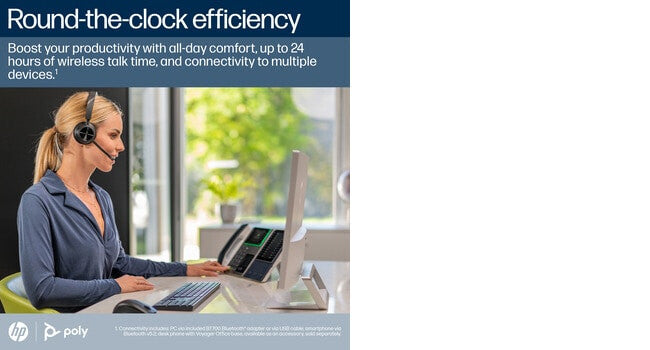 POLY Voyager 4320-M Microsoft Teams Certified Headset +BT700 dongle +Charging Stand