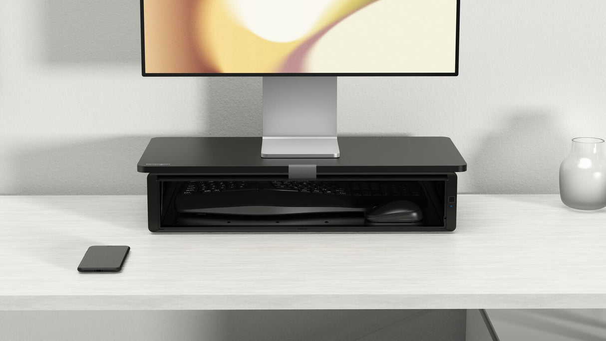 Kensington UVStand™ monitor stand with UVC sanitisation compartment