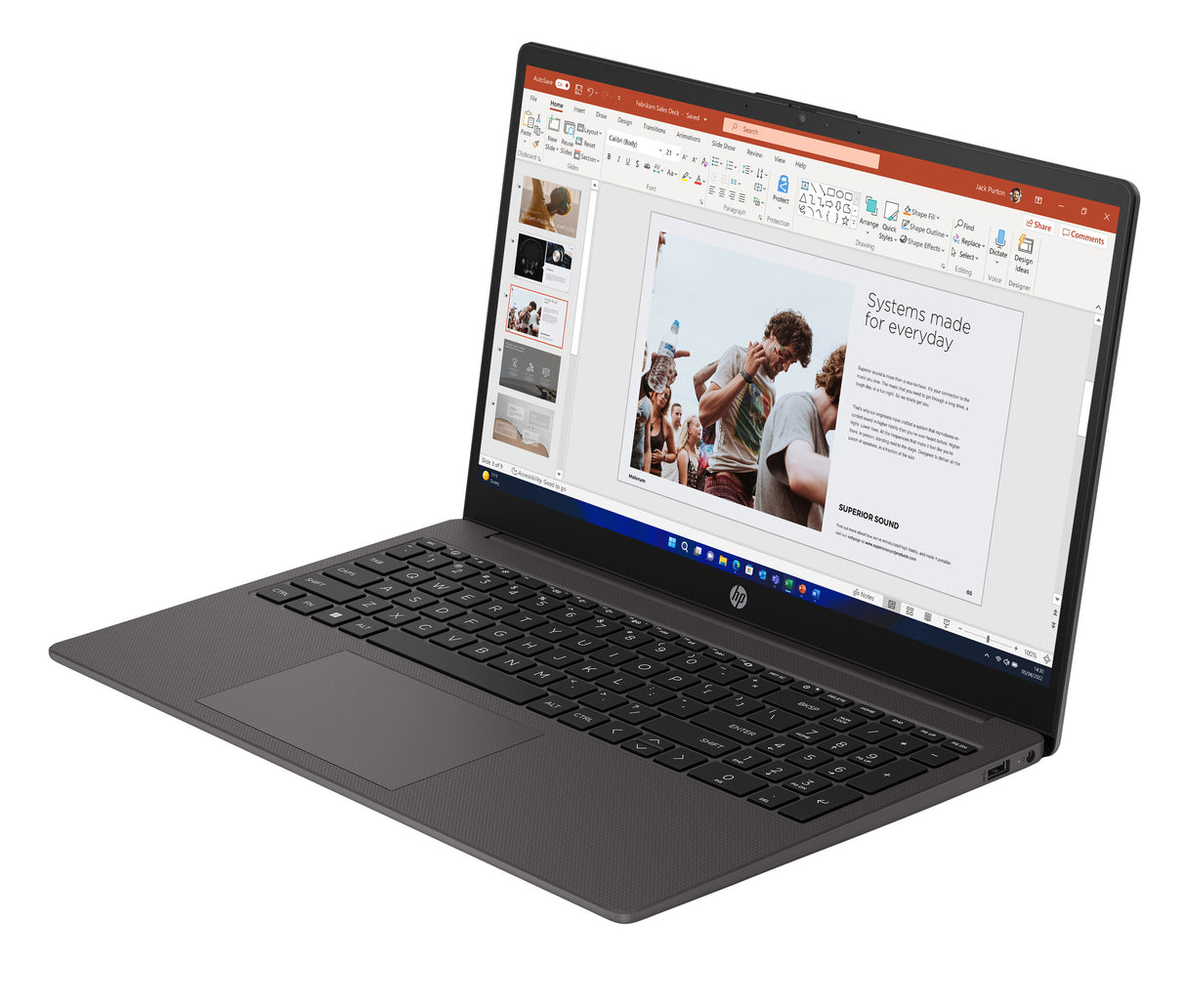 HP 255 G10 AMD Ryzen™ 5 7530U Laptop 39.6 cm (15.6") Full HD 16 GB DDR4-SDRAM 512 GB SSD Wi-Fi 6 (802.11ax) Windows 11 Home Black