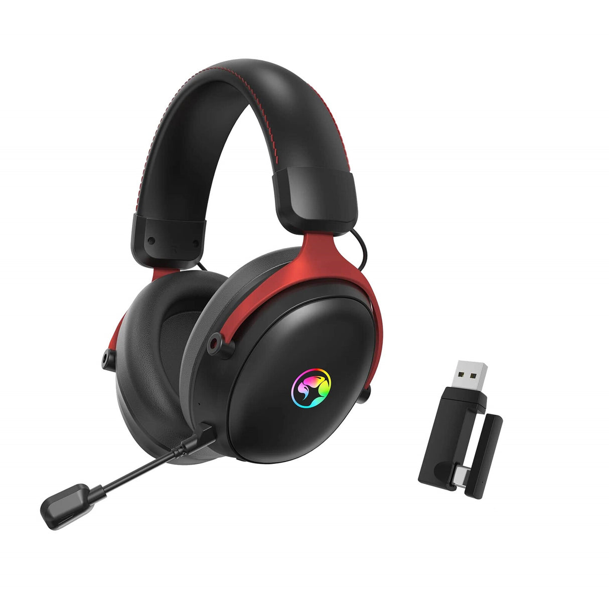 Marvo Scorpion HG9076W Tactic X Pro Wireless Bluetooth / USB-C RGB Gaming Headset (Black) Head-band