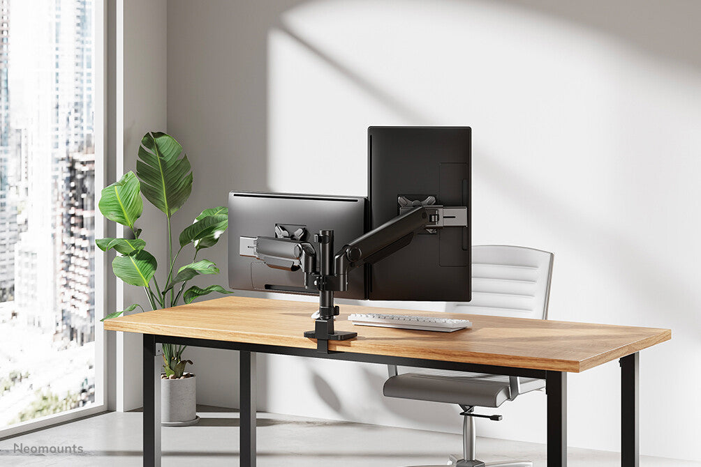 Neomounts DS65S-950BL2 Monitor arm 24-34" - gas spring - Topfix - multi-adjustable - 180°-stop