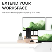 Plugable UD-6950Z Universal Dual Monitor 4K USB-A/USB-C DisplayLink Certified Docking Station
