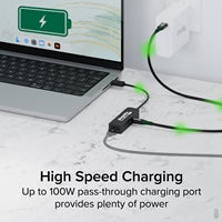 Plugable USBC-E2500PD USB-C to 2.5GbE Gigabit Ethernet Adapter with USB-C PD Charging