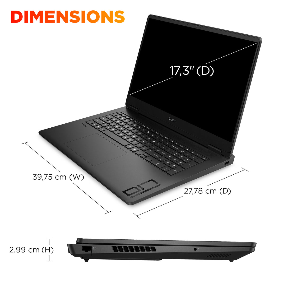HP OMEN Gaming 17-db1000na Copilot+ PC AMD Ryzen AI 7 350 Laptop 43.9 cm (17.3") Full HD 16 GB DDR5-SDRAM 1 TB SSD NVIDIA GeForce RTX 5060 Wi-Fi 6 (802.11ax) Windows 11 Home Black