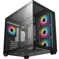 DeepCool CG530 4F Mid-Tower Case with Tempered Glass Panels, 4 Pre-Installed ARGB Fans, and Optimal Airflow Support, Black