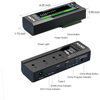 Maiwo USB Type-C, Dual Bay HDD/NVMe M2 SSD 10Gbps Clone Converter For 2.5" and 3.5" SATA, Clone SATA to NVMe Instantly