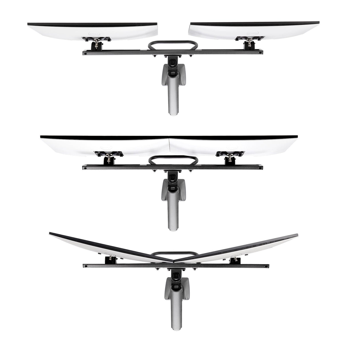 StarTech.com Desk Mount Dual Monitor Arm with Crossbar, Up To 27" Displays, VESA 75x75/100x100, Max 33lb/15kg, C-Clamp, Fully Articulating, Mechanical Spring, TAA