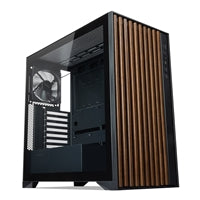 TecWare Timber ATX PC Case, High Airflow Mid Tower with Wood Front Panel, 4 Pre-Installed 120mm Fans, Tool-Free Dual Glass Panels, USB-C, Supports 360mm Radiators, ATX/mATX/ITX - Black