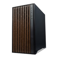 TecWare Timber ATX PC Case, High Airflow Mid Tower with Wood Front Panel, 4 Pre-Installed 120mm Fans, Tool-Free Dual Glass Panels, USB-C, Supports 360mm Radiators, ATX/mATX/ITX - Black