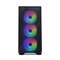 Tecware Forge M Omni Micro-ATX Case - Key-Lockable Tempered Glass, High-Airflow Mesh Front, 4 x 120mm Fans Pre-Installed, mATX/ITX Support, Black