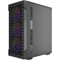 Antec VX320 ARGB Mid-Tower Gaming Case, 1 x USB 3.0/ 1 x USB 2.0, Tempered Glass Side Window Panel, Ventilated Front Grille, 4 x Pre-Installed ARGB LED Fans, ATX, Micro-ATX,ITX Compatible