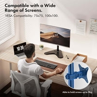 VonHaus Single Monitor Mount and Stand for 13-32 Inch Screens, VESA dimensions 75x75mm and 100x100mm