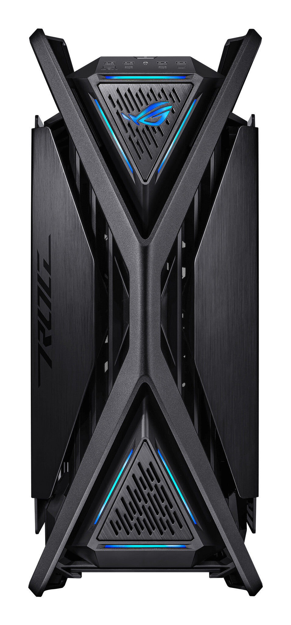 Caja para juegos Asus ROG Hyperion GR701 con ventanas de vidrio, E-ATX, 4 ventiladores de 14 cm, soporte para radiador doble de 420 mm, USB-C (60 W FC), concentrador de ventilador y panel de iluminación