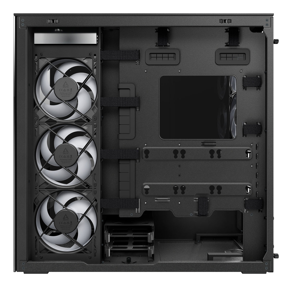 ARCTIC Xtender VG (Mirror Black) Premium E-ATX PC Case with Vertical GPU Mounting