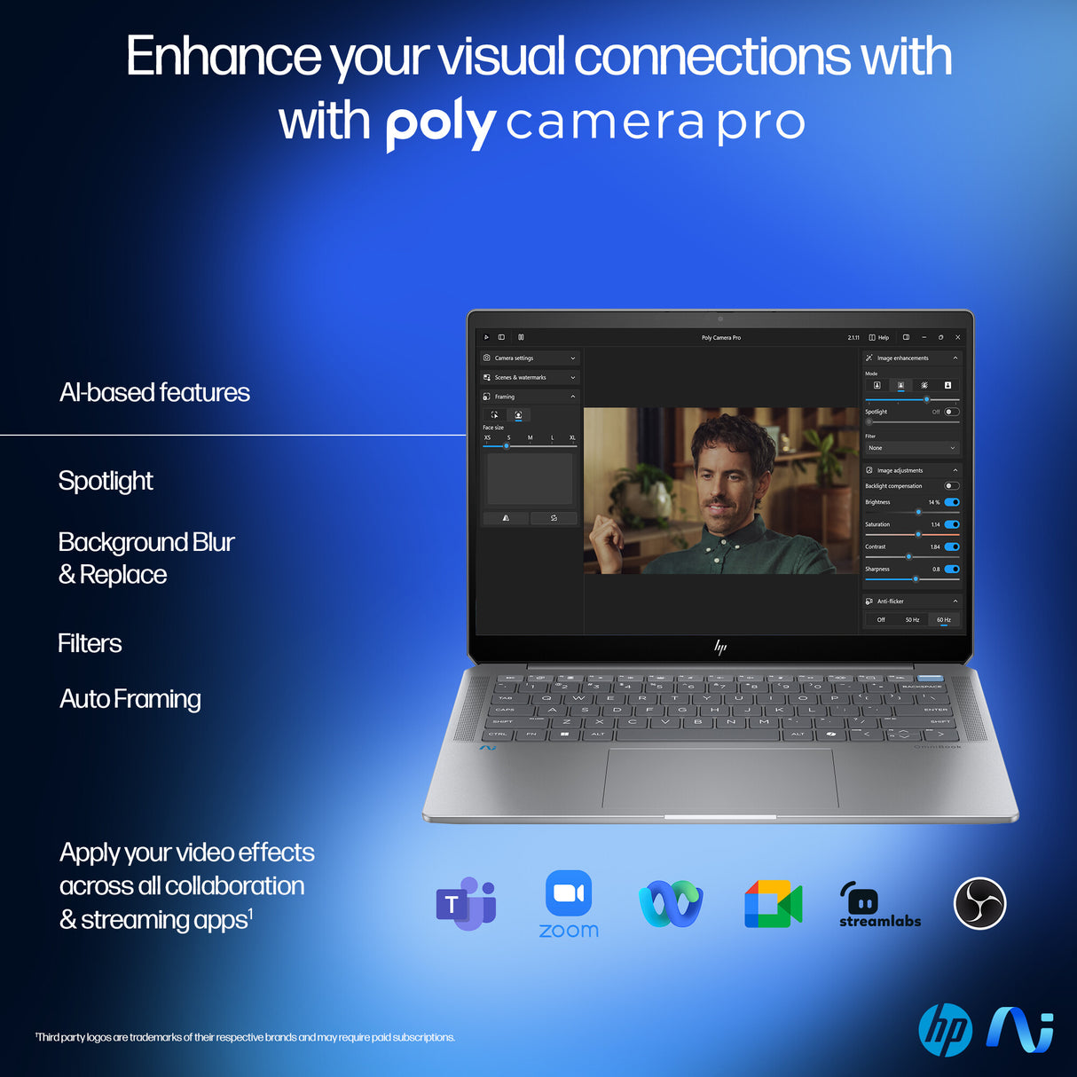 HP OmniBook Ultra 14-fd0002na Copilot+ PC AMD Ryzen AI 9 365 Laptop 35.6 cm (14") Touchscreen 2.2K 32 GB LPDDR5x-SDRAM 1 TB SSD Wi-Fi 7 (802.11be) Windows 11 Home Silver