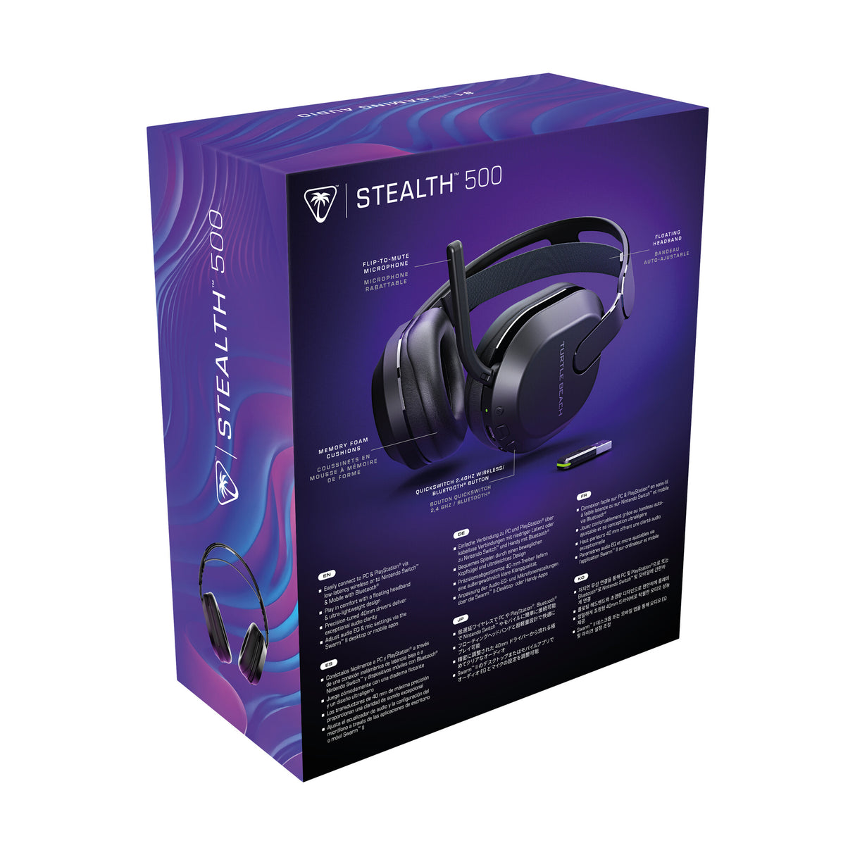 Turtle Beach Stealth 500 Black PC Wireless Gaming Headset with up to 40hr Battery and Bluetooth for PC, PS5, PS4 and Mobile