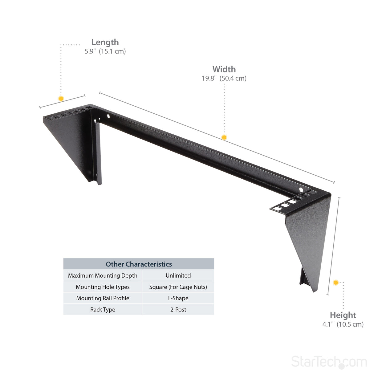 StarTech.com 2U Vertical Wall Mount Patch Panel Bracket - Steel Rack Mount Bracket w/Hardware for 19" Network, Server and Data Equipment - TAA