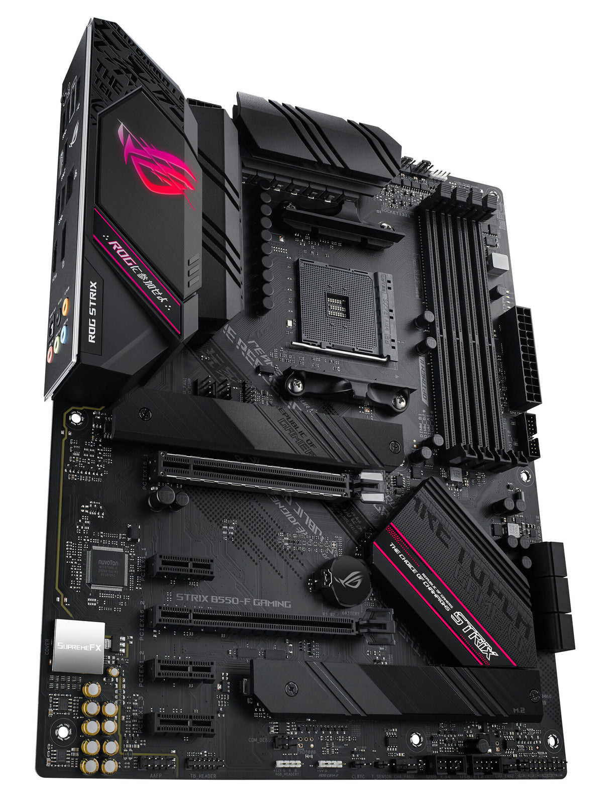 Asus ROG STRIX B550-F GAMING, AMD B550, AM4, ATX, 4 DDR4, HDMI, DP, XFire, 2,5 Go LAN, éclairage RVB, M.2