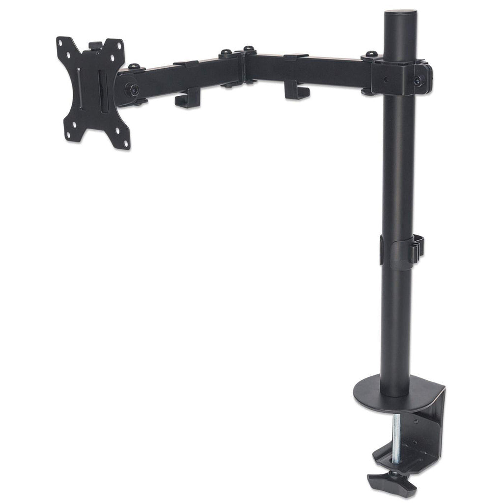 Manhattan Desk Mount for TV & Monitors (Full Motion), For screens 13" to 27", Clamp fitting to desk, VESA compatability: 75x75mm and 100x100mm - check the dimensions of the four mounting holes on back of screen to ensure it fits, Max 8kg, Bracket, Lifetim