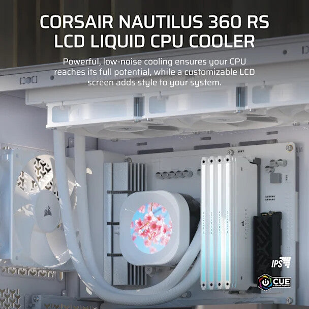 Corsair Nautilus 360 RS Processor All-in-one liquid cooler 12 cm White