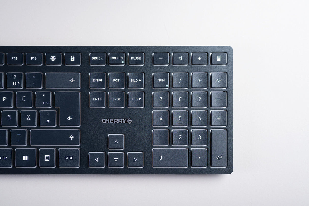 CHERRY KW 9100 SLIM keyboard Universal RF Wireless + Bluetooth QWERTY UK English Black
