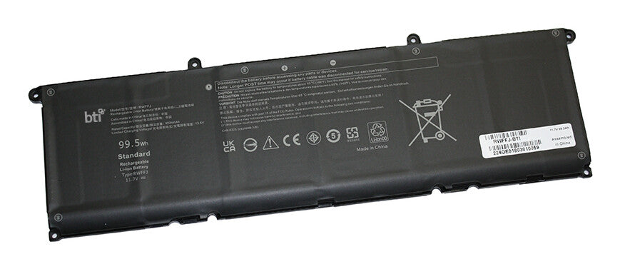 BTI 6 cell RWFFJ replacement battery for DELL XPS9640-7097SLV-PUS XPS 9640 XPS 16 9640