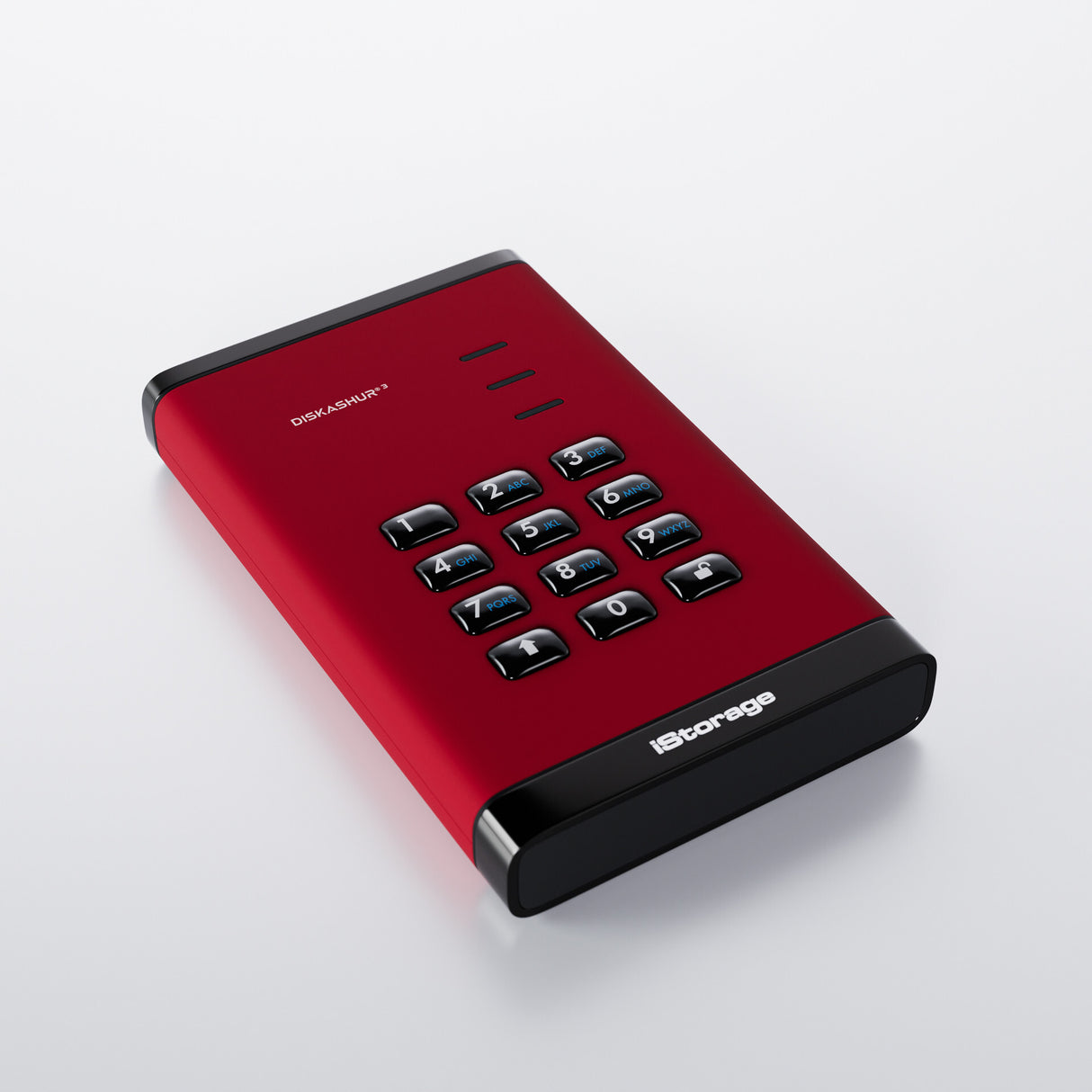 iStorage diskAshur³ HDD 5TB Red | Secure Portable Hard Drive | FIPS 140-3 Level 3 Complaint |Common Criteria EAL 5+ | PIN protected | AES-XTS 256-bit hardware encryption | GDPR, TAA Compliant | Dust/Water Resistant |