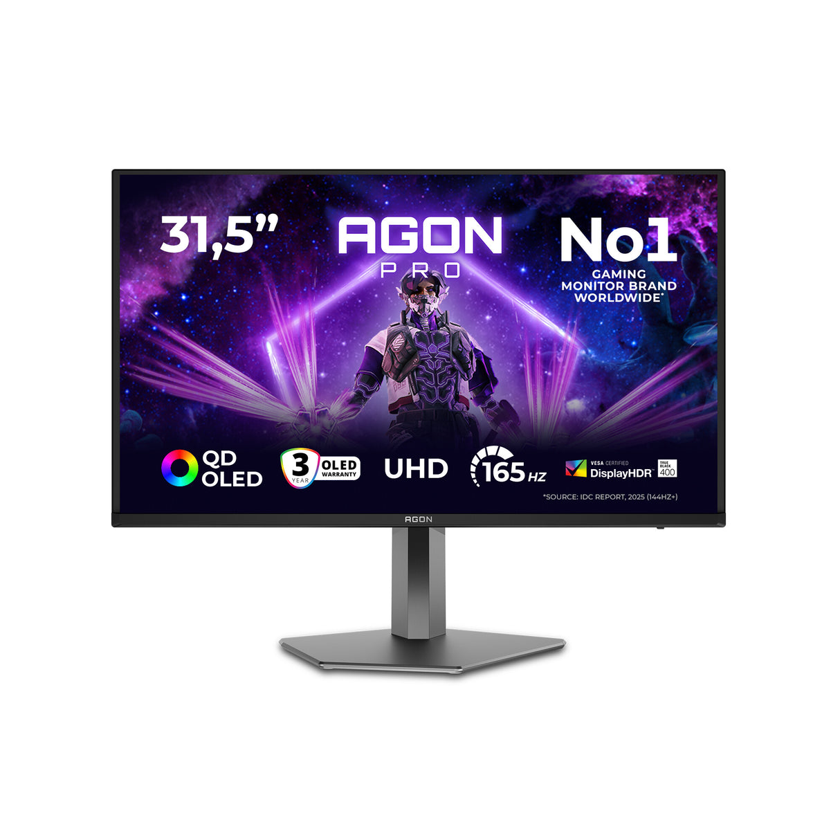 AOC AGON PRO AG326UD computer monitor 80 cm (31.5") 3840 x 2160 pixels 4K Ultra HD QD-OLED Black