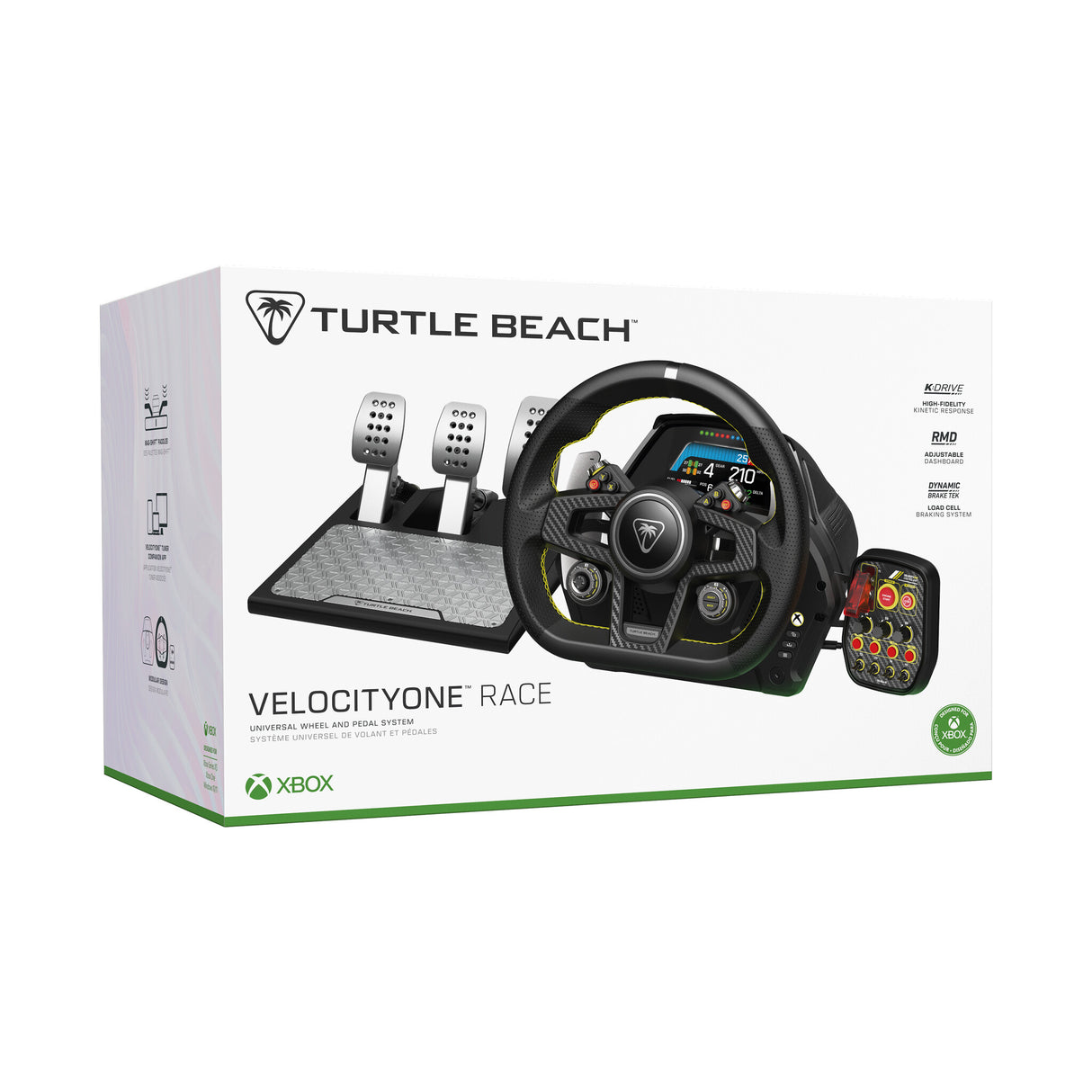 Turtle Beach VelocityOne Race Wheel and Pedal System with Force Feedback, Magnetic Paddle Shifters and Hall Effect Sensors for Xbox Series X or S, Xbox One and Windows. Officially licensed for Xbox