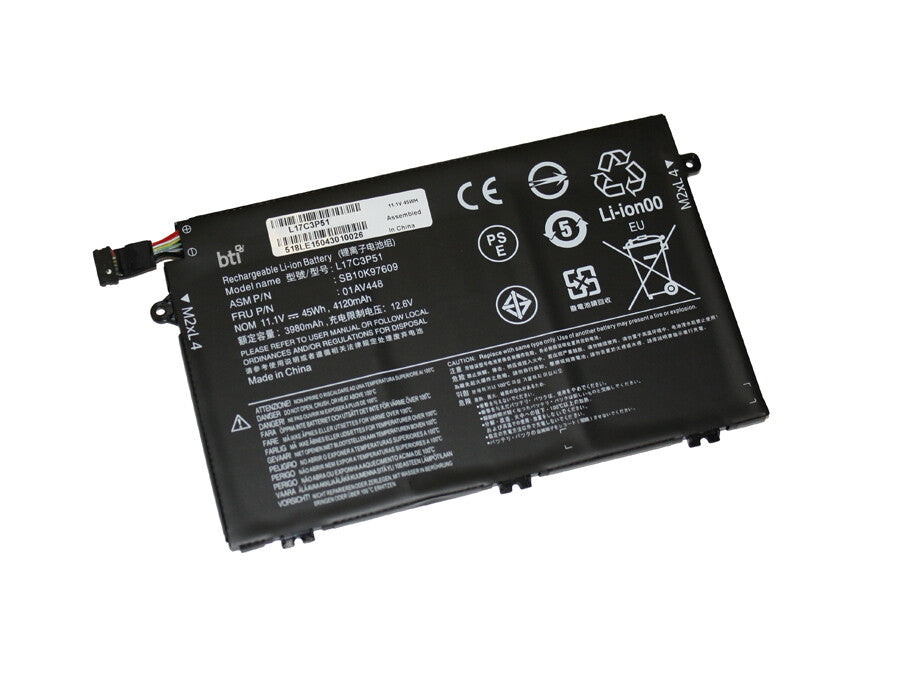 BTI 01AV448 compatible 45Wh 3-cell battery for ThinkPad E14 E15 E480 E485 E490 E495 E580 E585 E590 E595