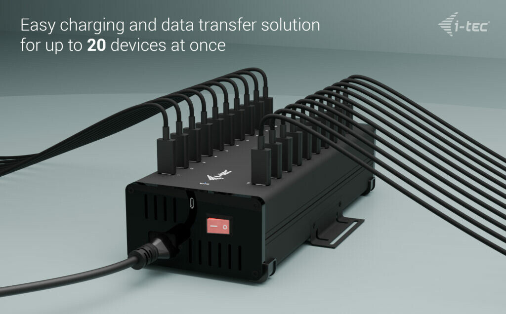 i-tec USB-C/USB-A Metal Charging + data HUB, 15W per port, 20x USB-C