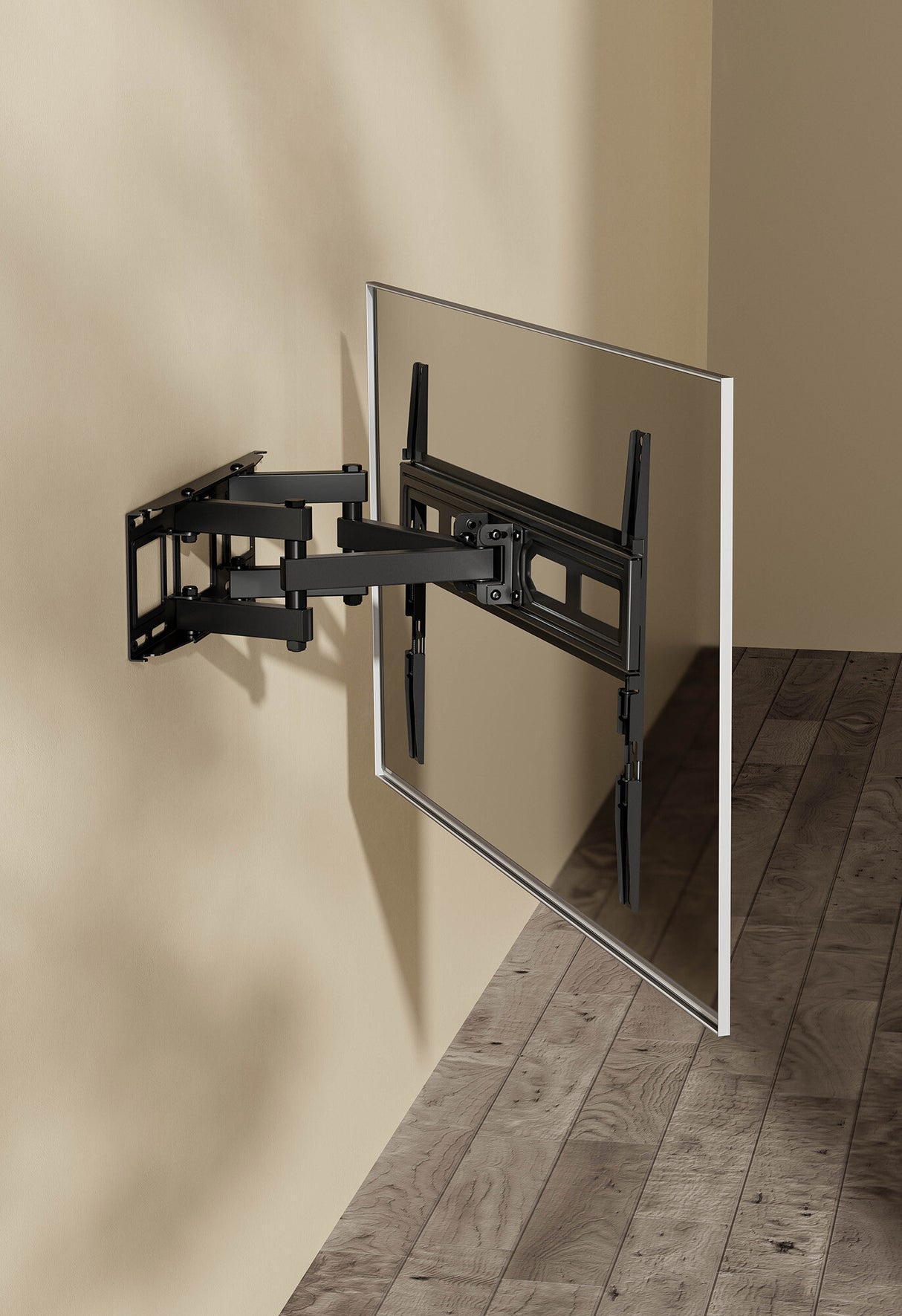 Manhattan Wall Mount for TV & Monitors (Full Motion), For screens 32" to 65", VESA compatibility: all between 100x100mm to 600x400mm - check the dimensions of the four mounting holes on back of screen to ensure it fits, Max 40kg, Black, Bracket, Lifetime