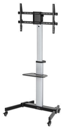 Manhattan Trolley Mount Stand for TV & Monitors, For screens: 37" to 86", -10 to 5° Tilt, 90° Rotation, VESA compatability: all between 200x200 to 600x400mm - check the dimensions of the four mounting holes on back of screen to ensure it fits, Max 50kg, B