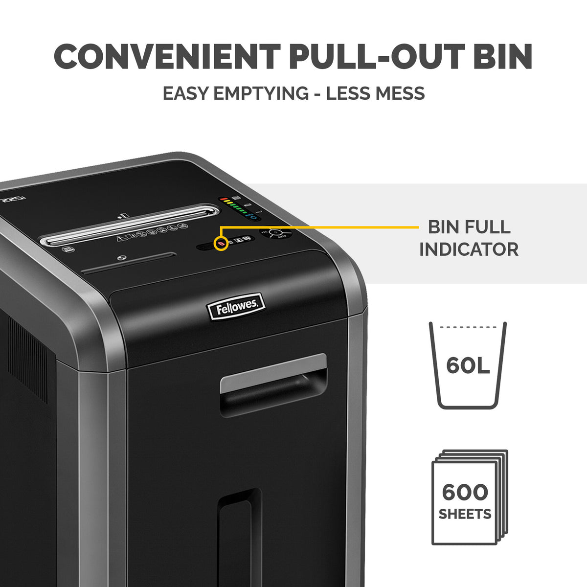 Fellowes Powershred 225Ci - Shredder - cross-cut - 4 x 38 mm - P-4