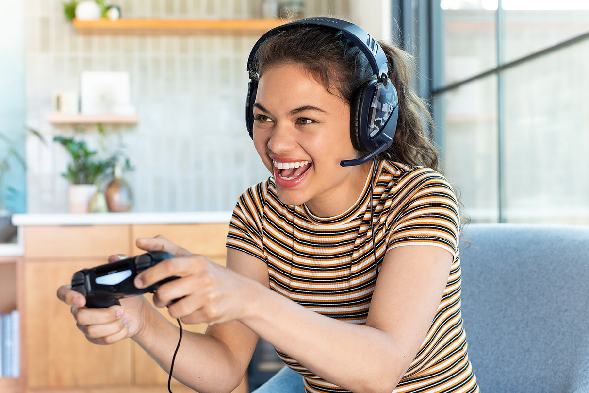 Turtle Beach Recon 70 Camo Blue Wired Multiplatform Gaming Headset for PS5, PS4, Xbox Series X or S, Xbox One and Mobile with 3.5mm Wired Connection, Flip-to-Mute Mic, 40mm Speakers